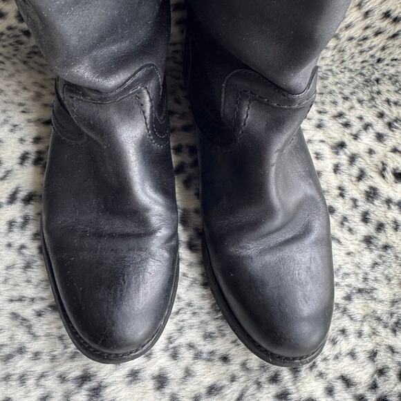 Frye Boots Melissa Trapunto Black Riding Equestrian Leather Pull On Size 7.5 B - Picture 5 of 13
